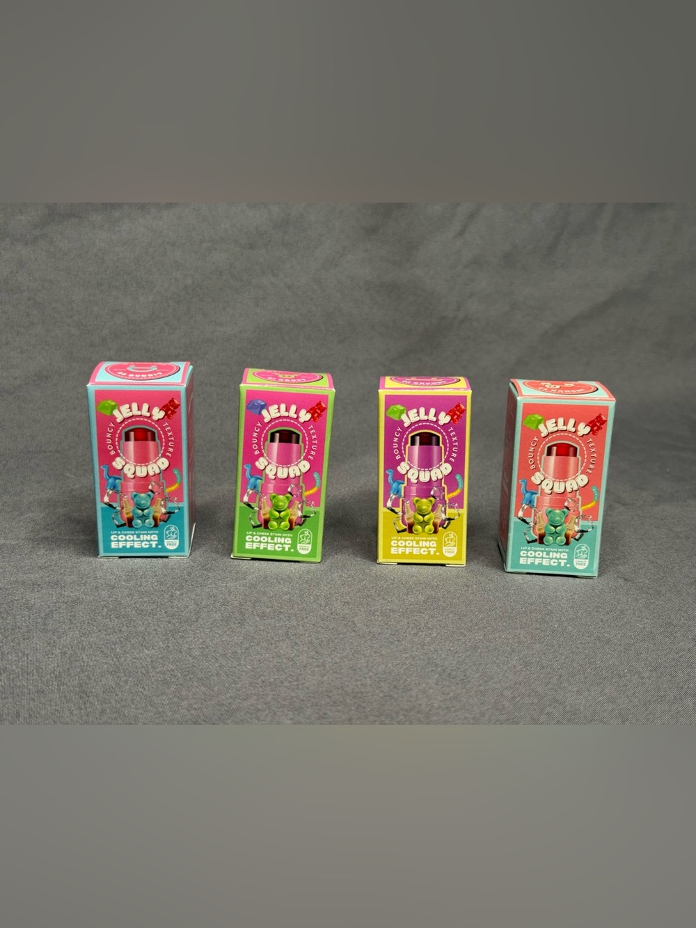 NWT OZ LAB Jelly Squad Lip & Cheek Stain Bundle Set - 4 Shades
